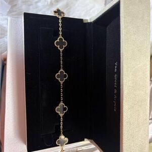 Van Cleef & Arpels Black and Gold Clover Bracelet